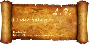 Linder Valentin névjegykártya
